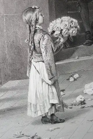 Kupferstich La Fète de la Chàtelaine 1881