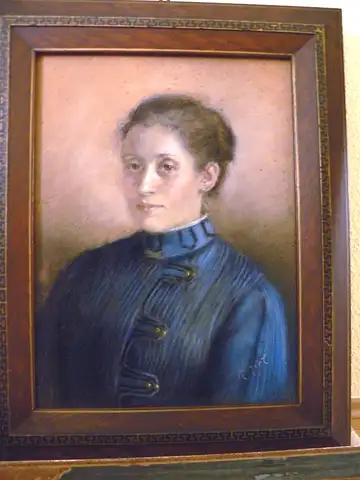  Pastell Portrait einer Frau mit Bilderrahmen 1901 0