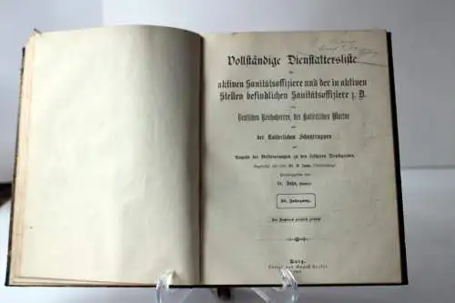 Dr. B.Jahn: Vollständige Dienstaltersliste der activen Sanitätsoffiziere 1906. 