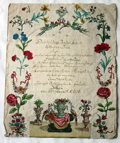 Das freudige Andenken göttlicher Güte 1771 
