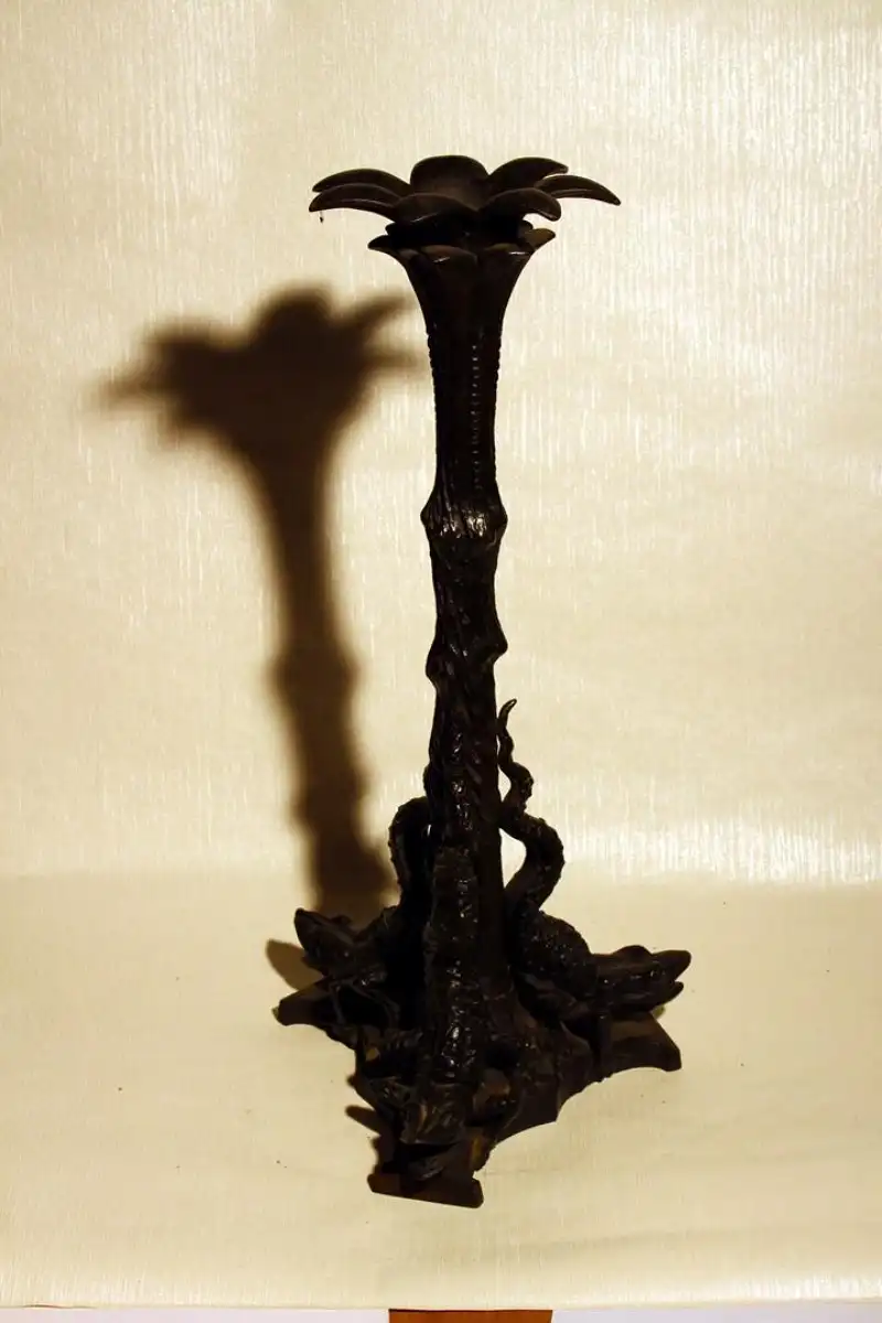 Kerzenleuchter Gusseisen, 2 Stück, um 1890 2