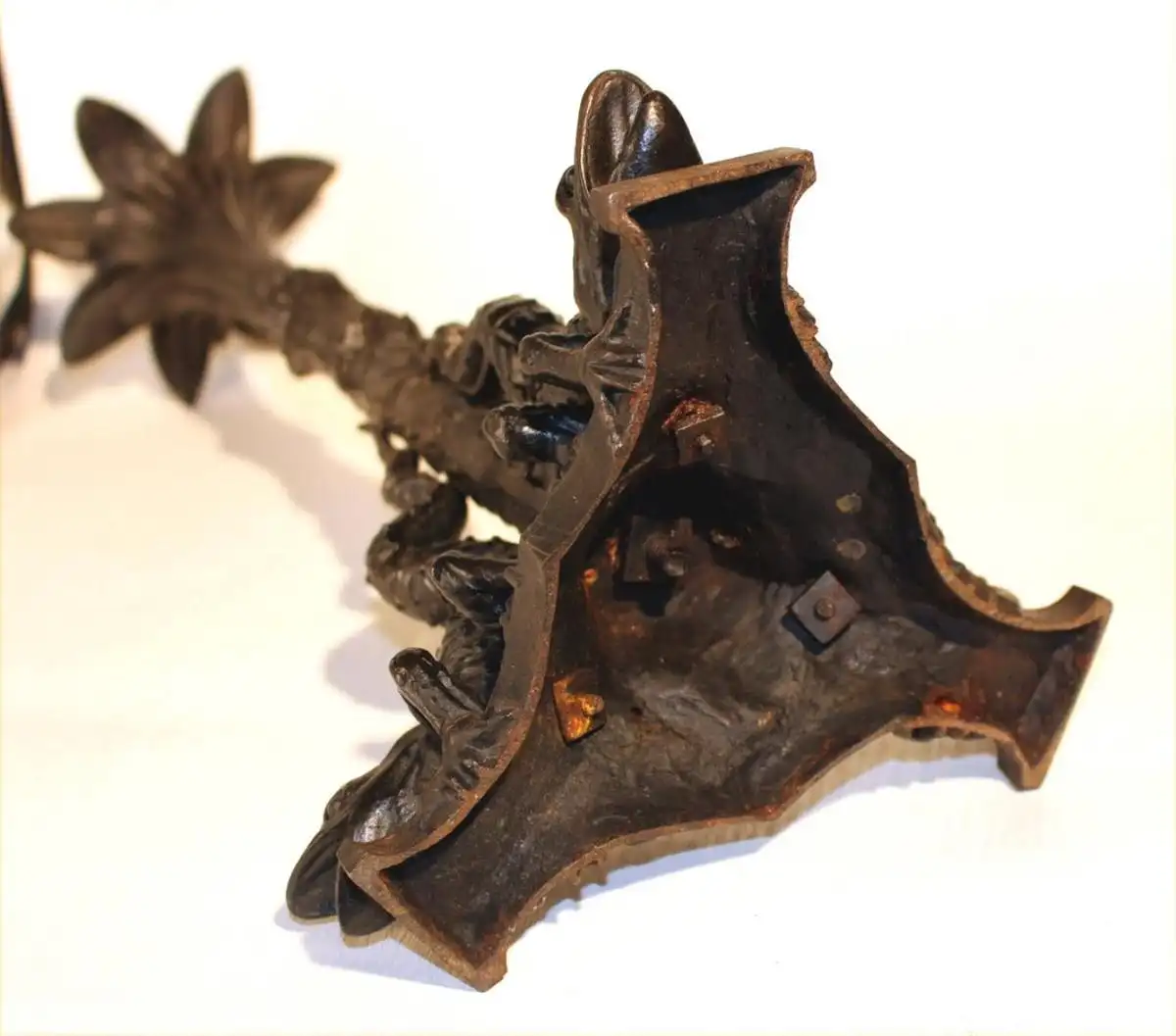 Kerzenleuchter Gusseisen, 2 Stück, um 1890 5
