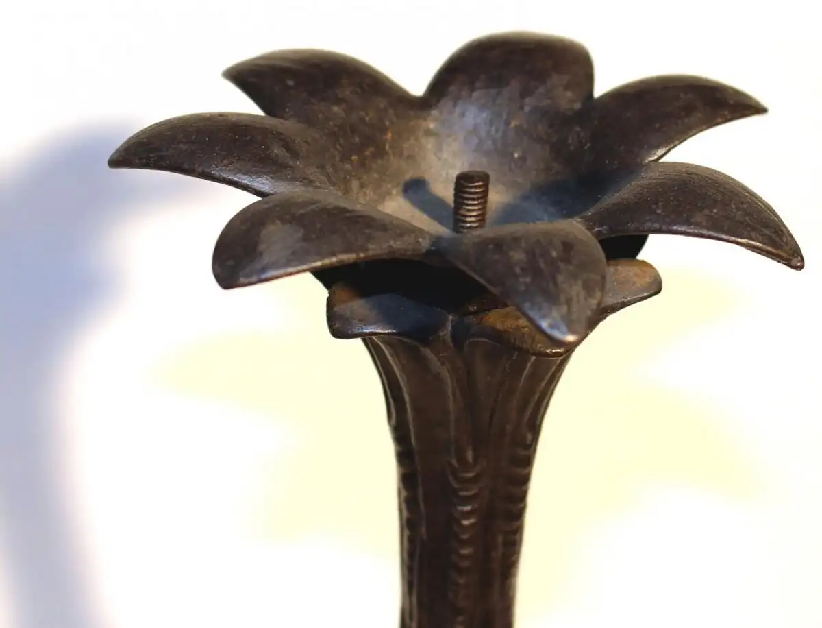 Kerzenleuchter Gusseisen, 2 Stück, um 1890 6