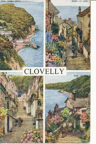 PC23603 Clovelly. Mehrfachansicht. Lachs. Nr 4487. 1957