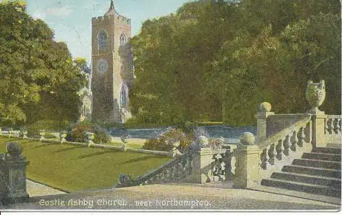 PC24454 Castle Ashby Kirche in der Nähe von Northampton. 1910