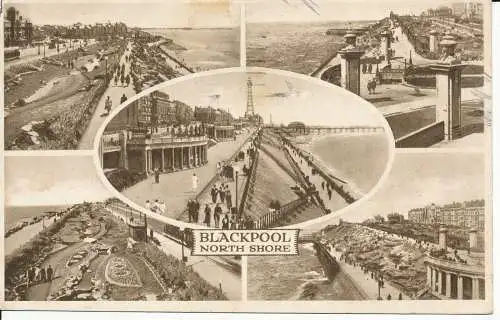 PC25937 Blackpool North Shore. Mehrfachansicht. Inbus. Nr 1145. 1935