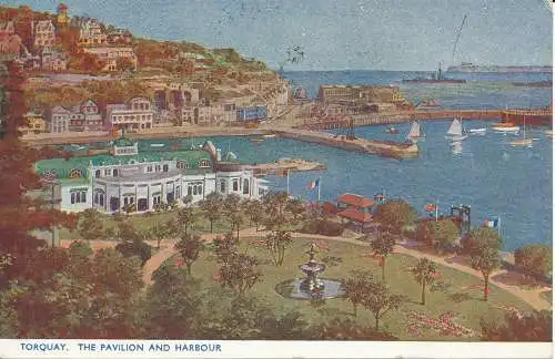 PC25017 Torquay. Der Pavillon und der Hafen. Photochrom. 1950