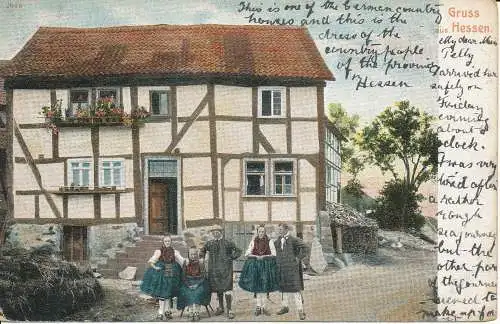 PC28016 Gruss aus Hessen. 1906