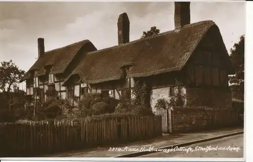 PC25781 Anne Hathaways Cottage. Stratford auf Avon. Sweetman. Nr. 2314. RP