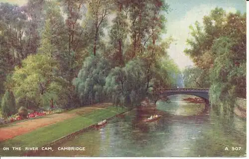 PC23594 On the River Cam. Cambridge. Valentinstag. Kunstfarbe. Nr. A. 907. 1955