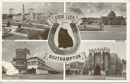 PC24719 Viel Glück aus Southampton. Multi-View. Nr. 123. 1956