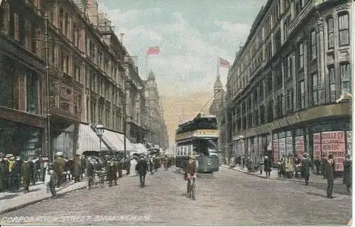 PC2379 Corporation Street. Birmingham. Hinweis. 1909