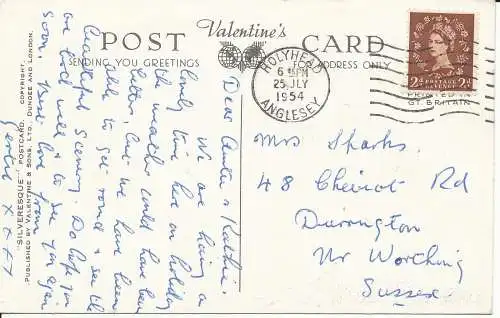 PC25437 Gesamtansicht. Beaumaris. Valentinstag. Silber. Nr W.3285. 1954