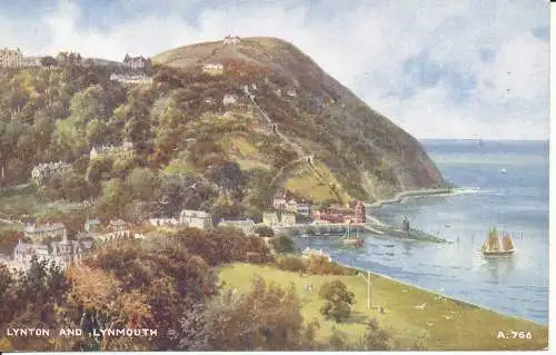 PC26347 Lynton und Lynmouth. Valentinstag. Kunstfarbe. Nr. A.766