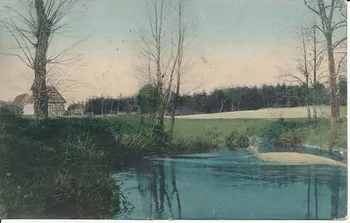 PC27858 alte Postkarte. Ein See in der Nähe des Hauses. 1907