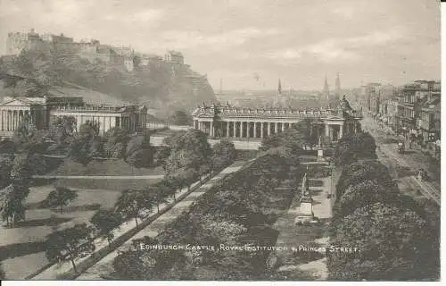 PC25447 Edinburgh Castle. Royal Institution und Princes Street. Pixie. 1912