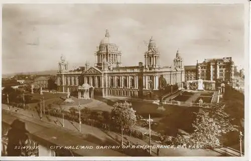 PC26017 Rathaus und Garten der Erinnerung. Belfast. Valentinstag. Nr 221479. RP