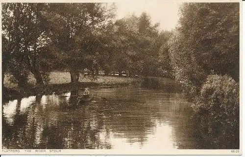 PC27739 Flatford. Der Fluss Stour. Photochrom. Nr. 66129