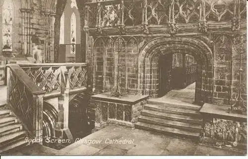 PC27744 Rood-Bildschirm. Kathedrale von Glasgow. Valentinstag. 1911