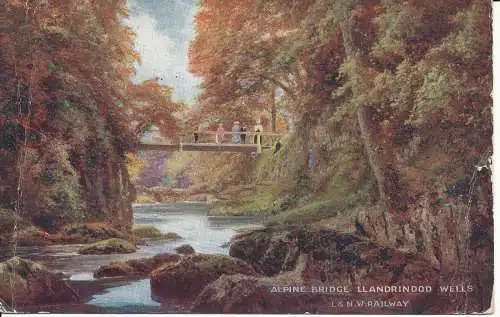 PC27769 Alpenbrücke Llandrindod Brunnen. L. und N.W. Eisenbahn. McCorquodale. 191