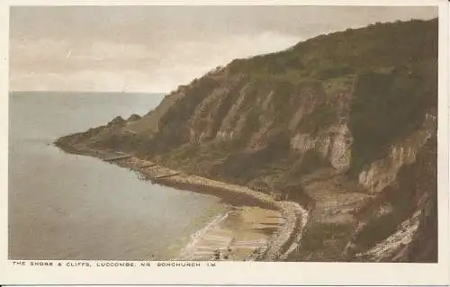 PC27878 The Shore and Cliffs. Luccombe. NR Bonchurch. I.W. RA Serie