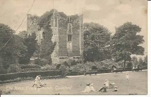 PC25782 The Keep Castle Grounds. Guildford. Valentinstag. 1913