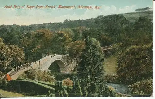 PC28466 Auld Brig o Doon vom Burns Monument. Alloway. Ayr. Valentinstag. Nr. 61027.