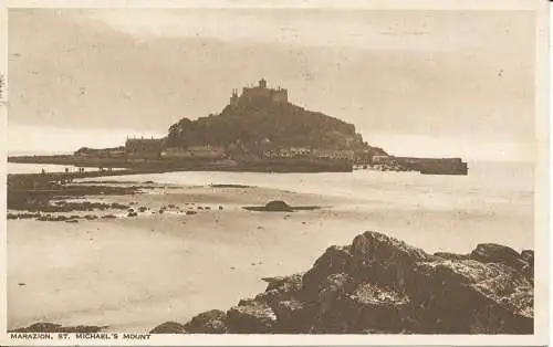 PC23530 Marazion. St. Michaels Mount. Ein Pearson. 1948