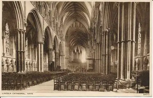 PC27909 Lincoln Cathedral. Schiff. Photochrom. Nr. 54215