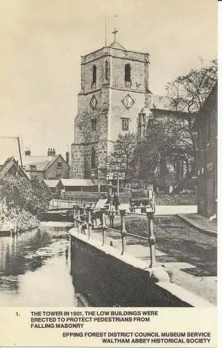 PC26384 Der Turm im Jahr 1901. Die niedrigen Gebäude wurden zum Schutz von Fußgängern errichtet