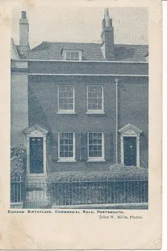 PC23853 Dickens Geburtshaus. Geschäftsstraße. Portsmouth. John W. Mills. 1906