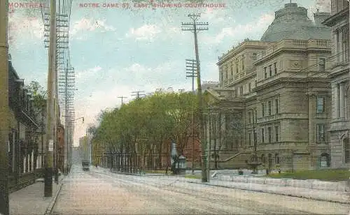 PC28206 Montreal. Notre Dame St. East zeigt Gerichtsgebäude. Montreal Import. Nr. 19