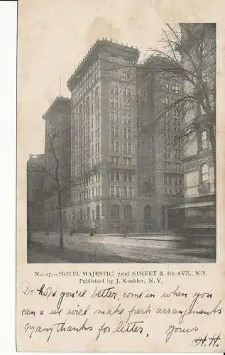 PC28087 Hotel Majestic. Nr. Y.J. Koehler. Nr. 27. 1902