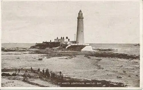 PC24659 St. Marys Leuchtturm. Whitley Bay. Valentinstag. Foto braun. Nr 51101