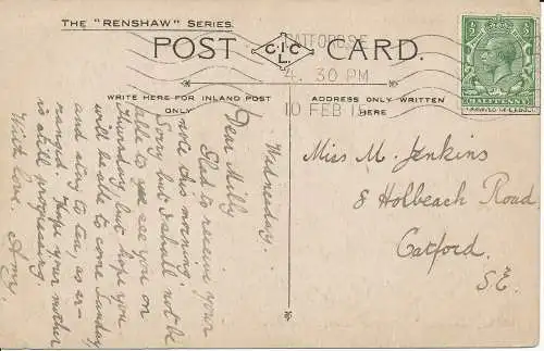 PC23847 Henry Vs Chantry. Nordseite. Renshaw. 1915