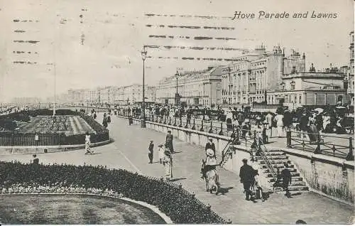 PC26642 Hove Parade und Rasenflächen. Brighton Palace Serie 1057