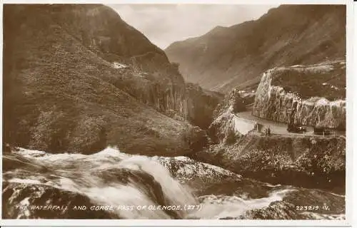 PC25170 Der Wasserfall und die Schlucht. Pass of Glencoe. Valentinstag. Nr 223219. RP