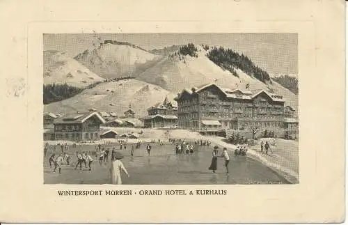 PC28363 Wintersport Murren. Grand Hotel und Kurhaus. 1914