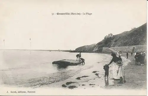 PC28332 Granville. Manche. La Plage. J. Sorel. Nr 50