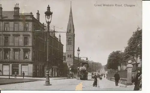 PC30561 Great Western Road. Glasgow. Valentinstag. 1912