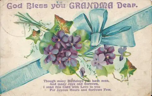 PC28108 God Bless You Grandma Dear. Blumen