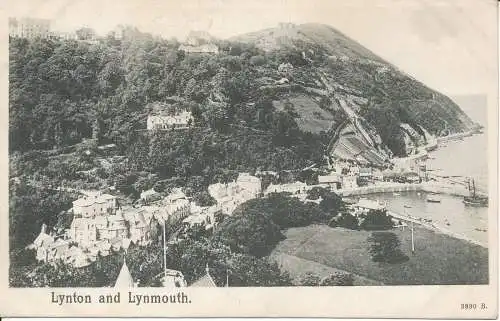 PC30466 Lynton und Lynmouth. Pfau. Platino Foto. 1906