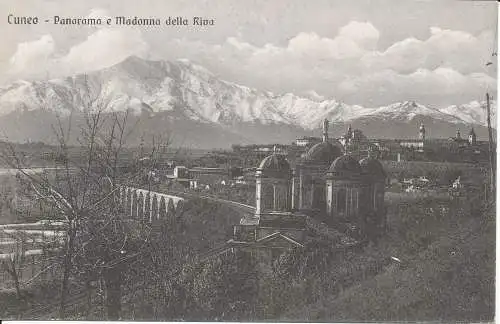 PC28343 Cuneo. Panorama e Madonna della Riva. E. Fresia