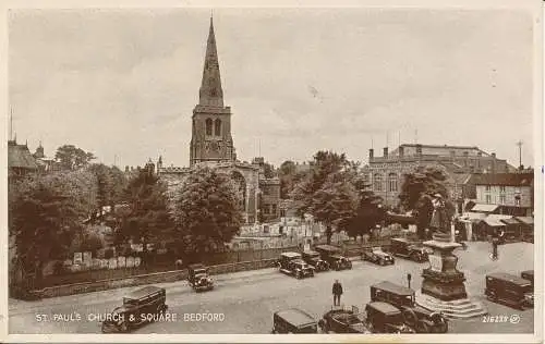 PC26421 St. Pauls Kirche und Platz. Bedford. Valentinstag. Fototyp. Nr. 216339