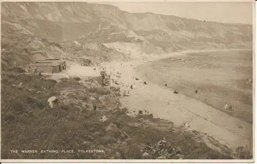 PC28787 The Warren Bathing Place. Folkestone. Tagesnachrichten. 1933