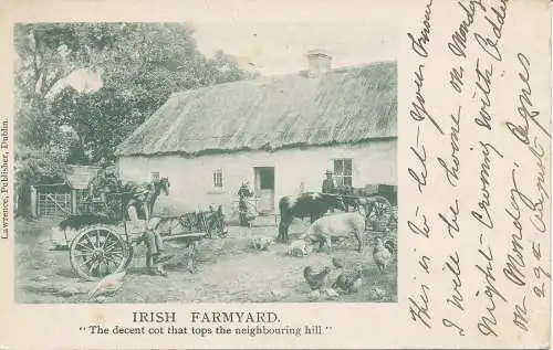 PC23523 Irish Farmyard. Lawrence. 1903