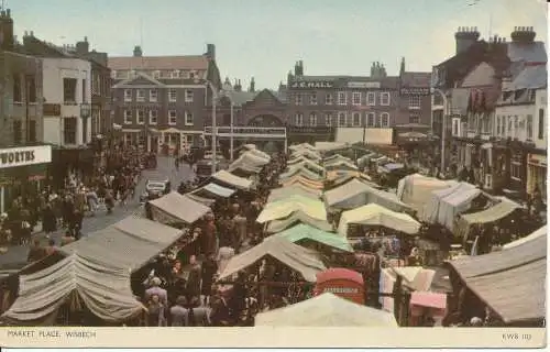 PC26331 Marktplatz. Wisbech. Jarrold. Farbe Cotman. RP. 1961