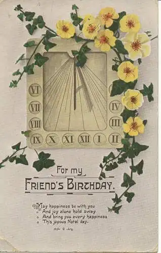PC24092 Grußkarte. Geburtstag meiner Freunde. 1920