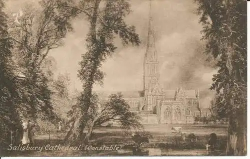 PC25991 Kathedrale von Salisbury. Constable. Frith. 1921