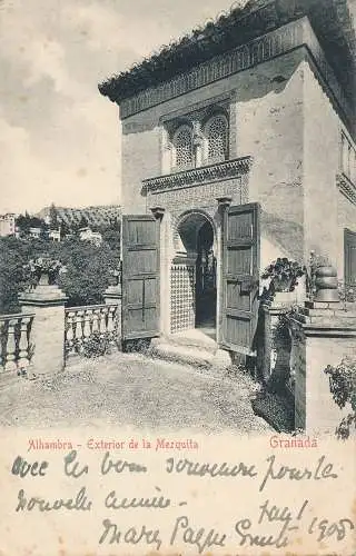 PC30270 Alhambra. Außenseite der Mezachita. Granatapfel. 1908